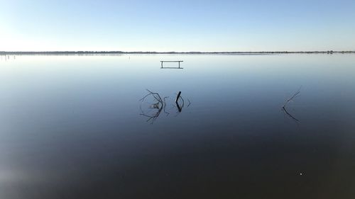 Scenic view of lake against clear sky