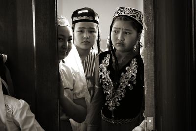 Portrait of cute boy looking at camera