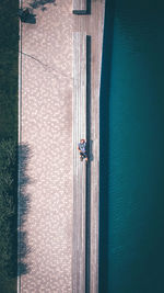 High angle view of man by sea