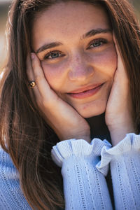 Close-up portrait of young woman