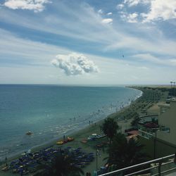 High angle view of beach against sky