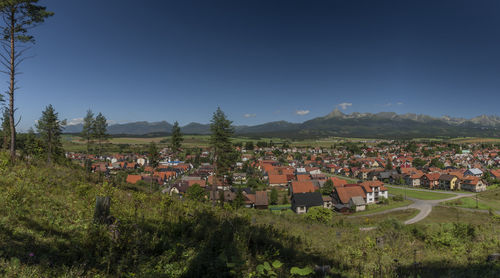 Panoramic shot of townscape against sky