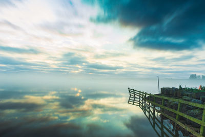 Scenic view of dramatic sky during sunset