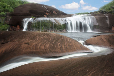 Scenic view of waterfall