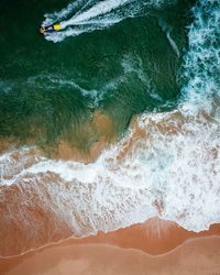 High angle view of people on beach