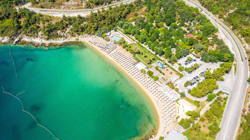 High angle view of swimming pool