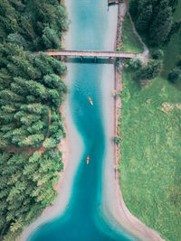 High angle view of bridge over sea