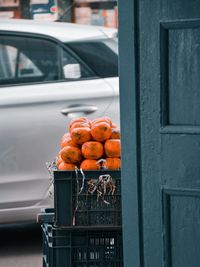 Close-up of pumpkins for sale at market stall