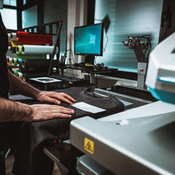 Man working on table