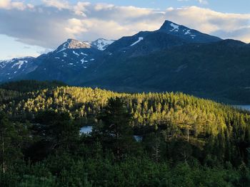 Scenic view of mountains against sky