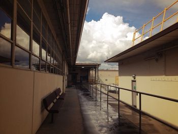 Narrow alley along buildings