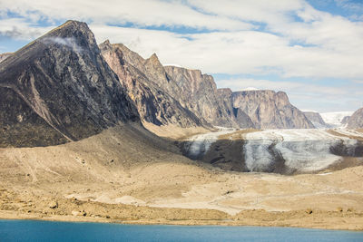 Retreating glacier, akshayak pass, baffin island