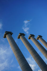 Low angle view of building against blue sky