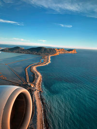 High angle view of sea against sky