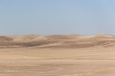 Scenic view of desert against clear sky