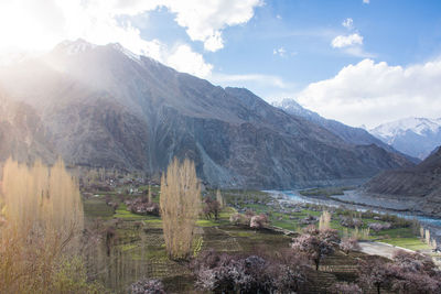 Scenic view of mountains against sky
