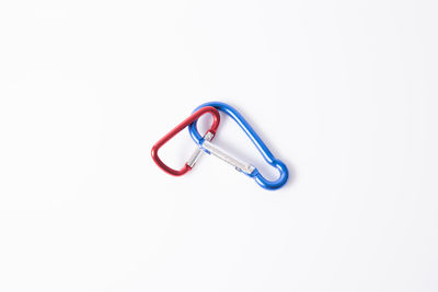 High angle view of eyeglasses on white background