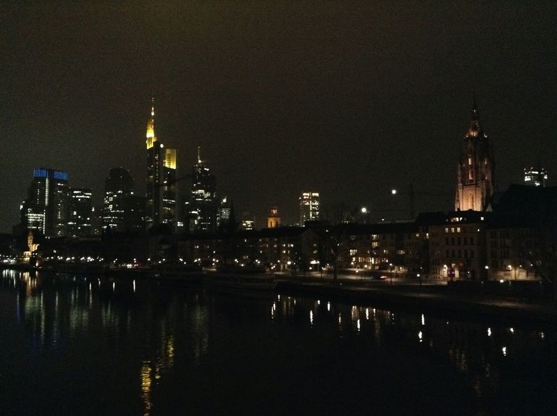 Frankfurt at night. · Frankfurt am Main Skyline Skyscrapers Architecture urban landscape Urban geometry Night Lights Nightphotography