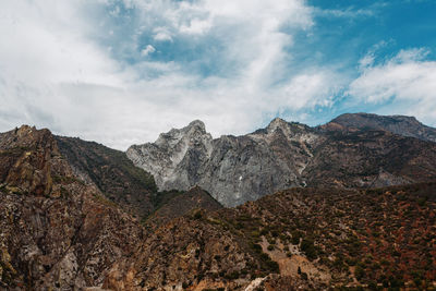 Scenic view of rocky mountains against sky