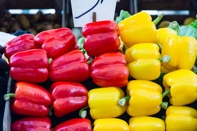 Bell peppers at market for sale