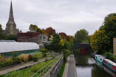 View of canal along buildings