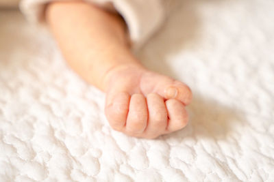 Close-up of baby hand