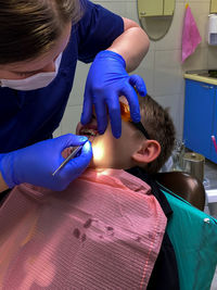 Young patient in the dentist's office. dental treatment.