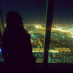 View of illuminated cityscape at night