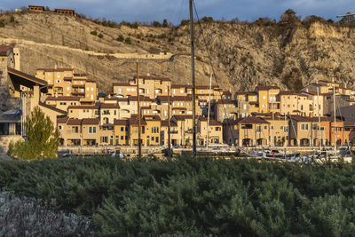 Winter sunset over the bay of portopiccolo sistiana. duino. italy