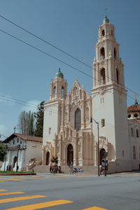 Road against church in city