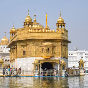 Beautiful view of golden temple 
 - harmandir sahib in amritsar, punjab, india, famous indian sikh