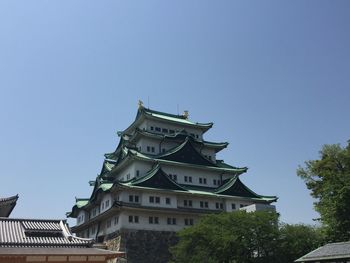 Low angle view of castle against clear sky