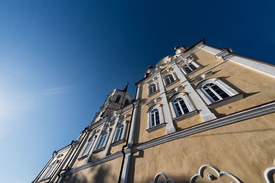 Low angle view of church against clear sky