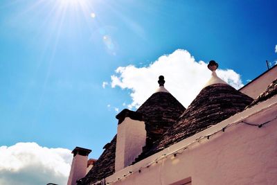 Low angle view of temple against sky