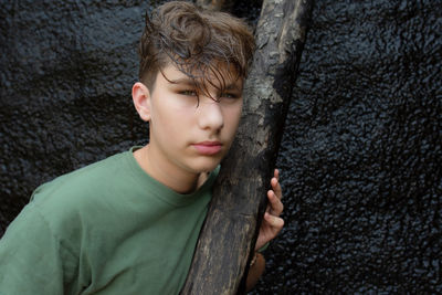 Portrait of young man looking away