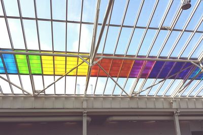 Low angle view of modern office building against sky