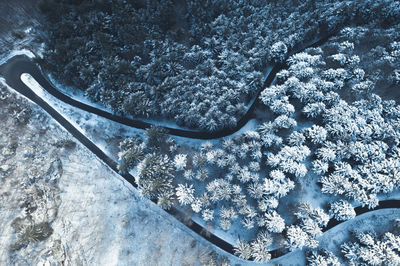 Close-up high angle view of snow