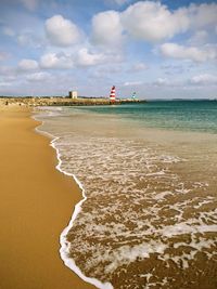 Scenic view of beach against sky