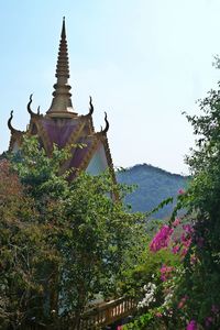 Temple against clear sky