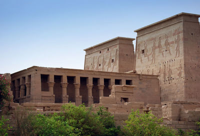 The temple of philae. ancient egyptian religious buildings and hieroglyphs. aswan, egypt