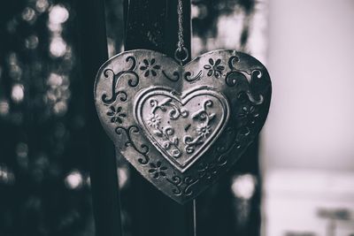 Close-up of heart shape pendant