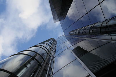 Low angle view of modern building against sky