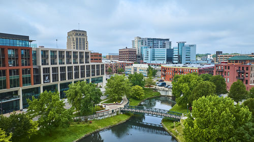 Buildings in city against sky