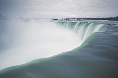 Silky edge of niagra falls glacial water on the canadian border