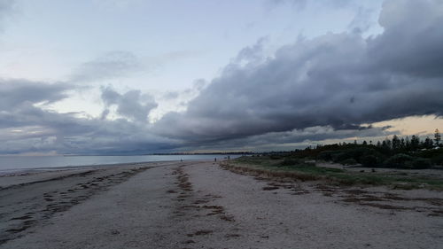 View of sea against cloudy sky