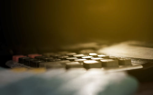 Close-up of electric lamp against blurred background