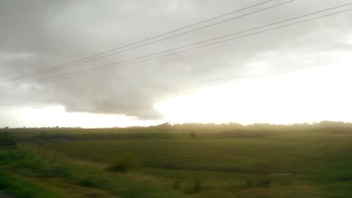 Scenic view of landscape against cloudy sky