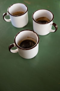 High angle view of coffee in cup