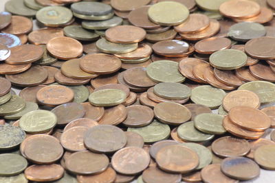 Full frame shot of coins