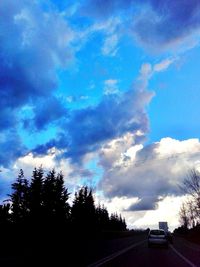 View of road against cloudy sky